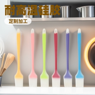 in stock Quick-hair Silicone Transparent Color Oil Brush High Temperature Baking Household Kitchen Brush Oil Artifact Barbecue Brush Sauce Tool