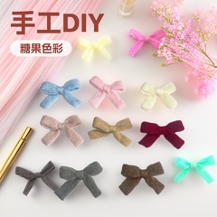 手工首饰针织糖果色毛线蝴蝶结 diy袜鞋饰品衣帽辅料装饰头饰批发