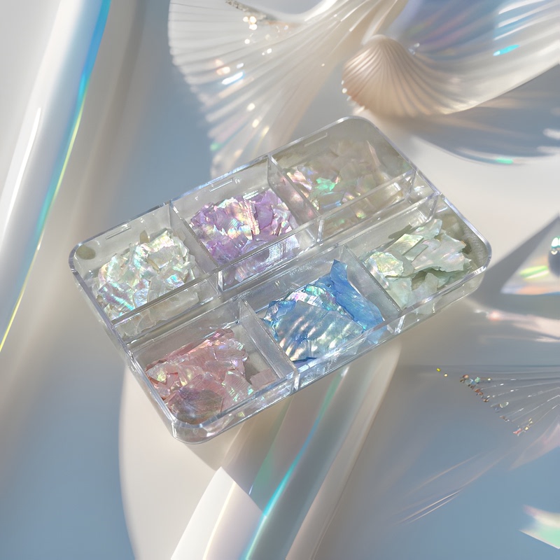 Nail art jewelry net red shell piece irregular aurora magic color mica abalone fragments nail DIY decoration wholesale