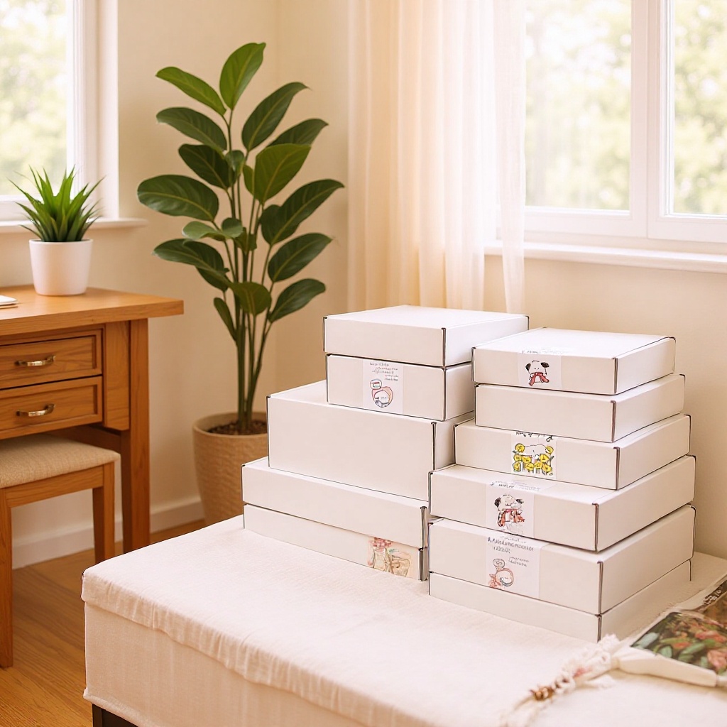 白色飞机盒瓦楞加硬纸盒子现货空白快递盒服饰包装打包盒