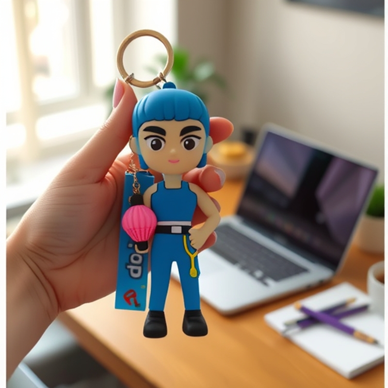 跨境新款猎魔女团KPOP卡通男团钥匙扣包包小挂件动漫钥匙链小礼品