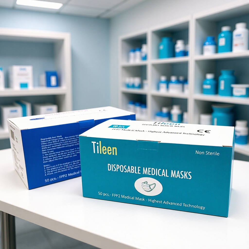 一次性口罩盒防护品外包装纸盒N95纸箱彩盒印刷抽屉式医用药品盒