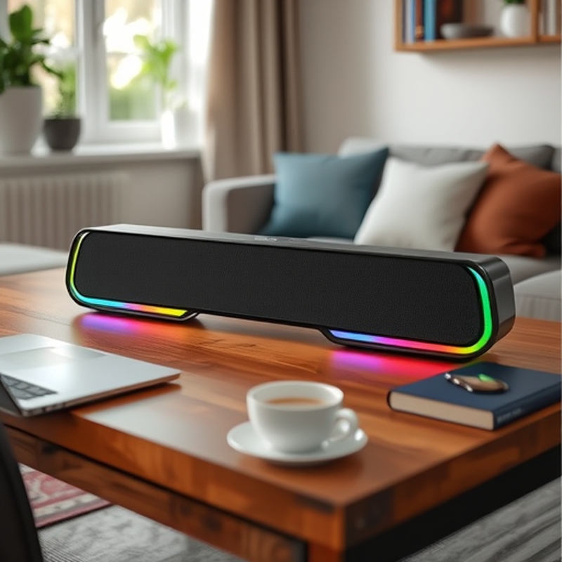 Lámpara RGB mini sonoro de escritorio subwoofer portátil larga altavoz Bluetooth de alta potencia inalámbrico