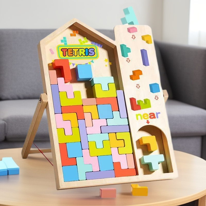 Children's Educational Early Education Multi-Functional Tetris Puzzle Three-Dimensional Building Block Game Manual Brain Educational Toy