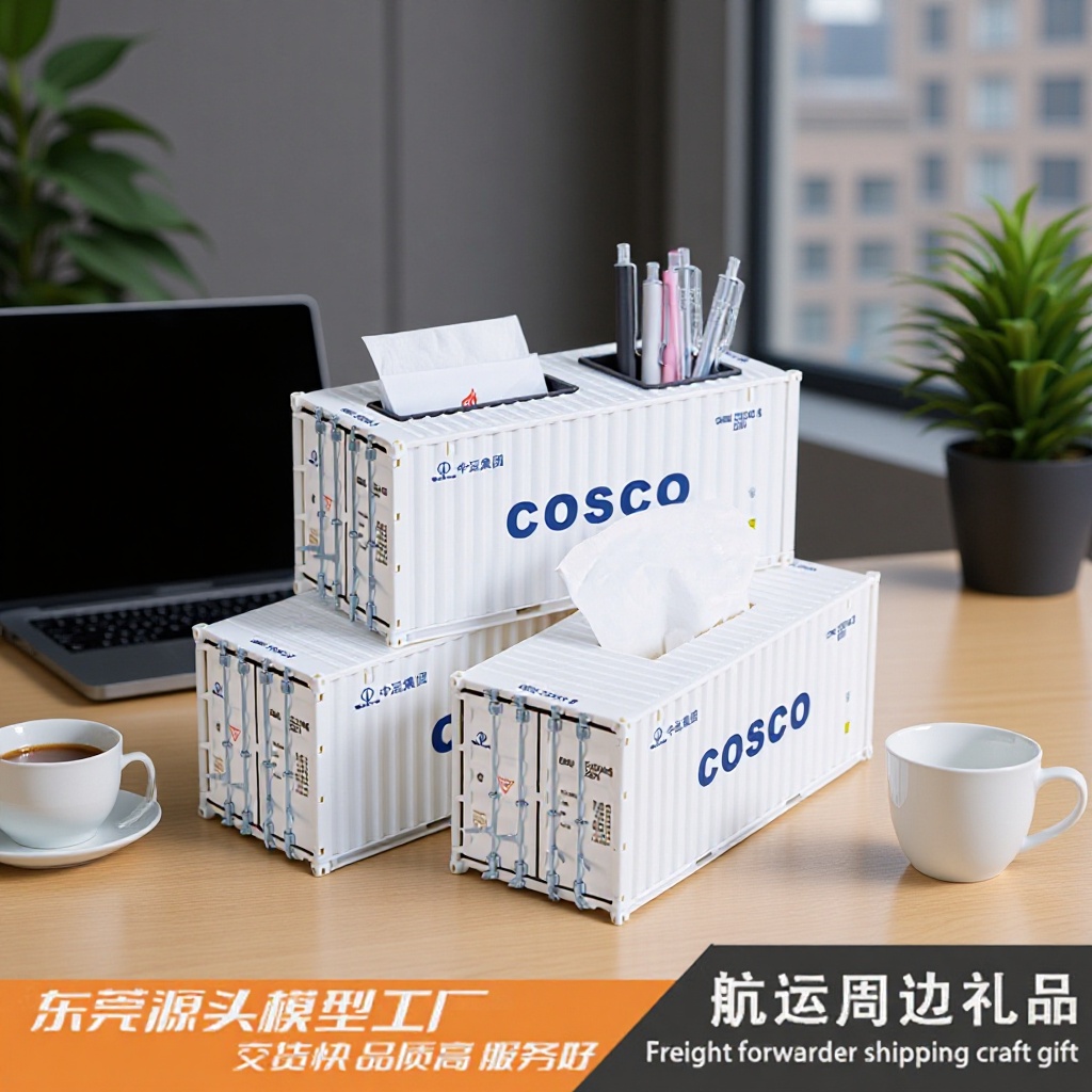 COSCO SHIPPING Container Model Simulación Oficina Decoración de escritorio Portalápices Tarjeta de visita Tarjeta de visita Logotipo de regalo empresarial