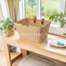 塑编车篮厂家定制方形自行车筐童车配件篮子手提鸡蛋篮塑料筐