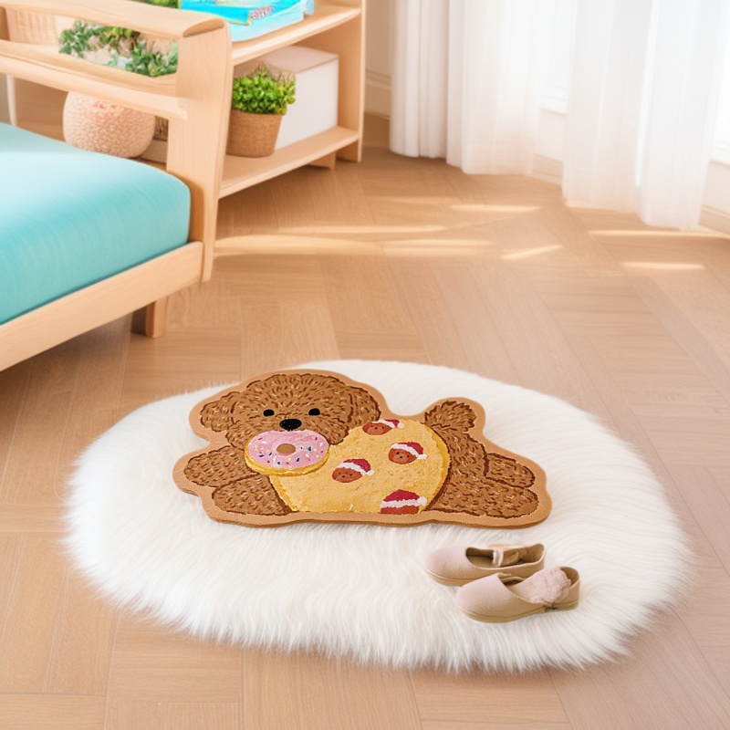 Cartoon Dog Bath Mat Diatomite Absorbent Non-slip Floor Carpet_voghion.com