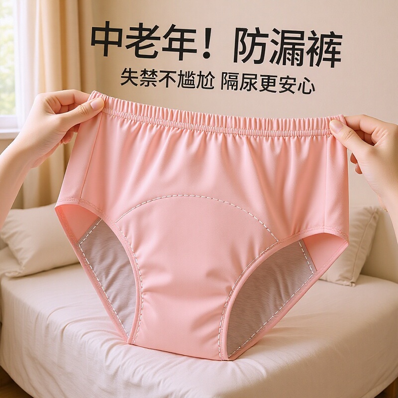 Elderly Incontinence Underwear, Pure Cotton, Leak-Proof Adult Diapers, Care for Women with Incontinence, Reusable and Washable Pull-Up Pants