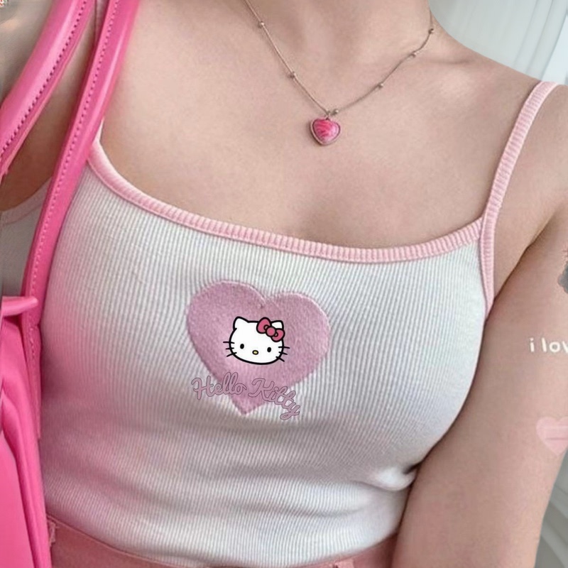 Summer New Embroidered Sling Cute Girl Sweet Soft Girl Student Inner Short Strapless Vest Base Top