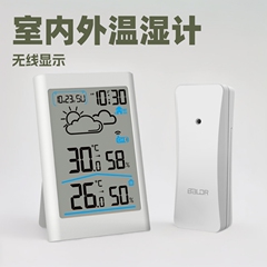家庭用室内外温度湿度計無線気象ステーションLCD大画面表示天気予報電子目覚まし時計クロスボーダー