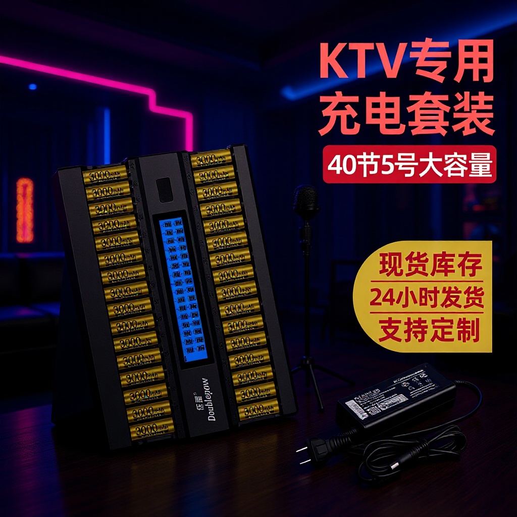 40 Aa Nimh Rechargeable Batteries for Ktv Karaoke Machine