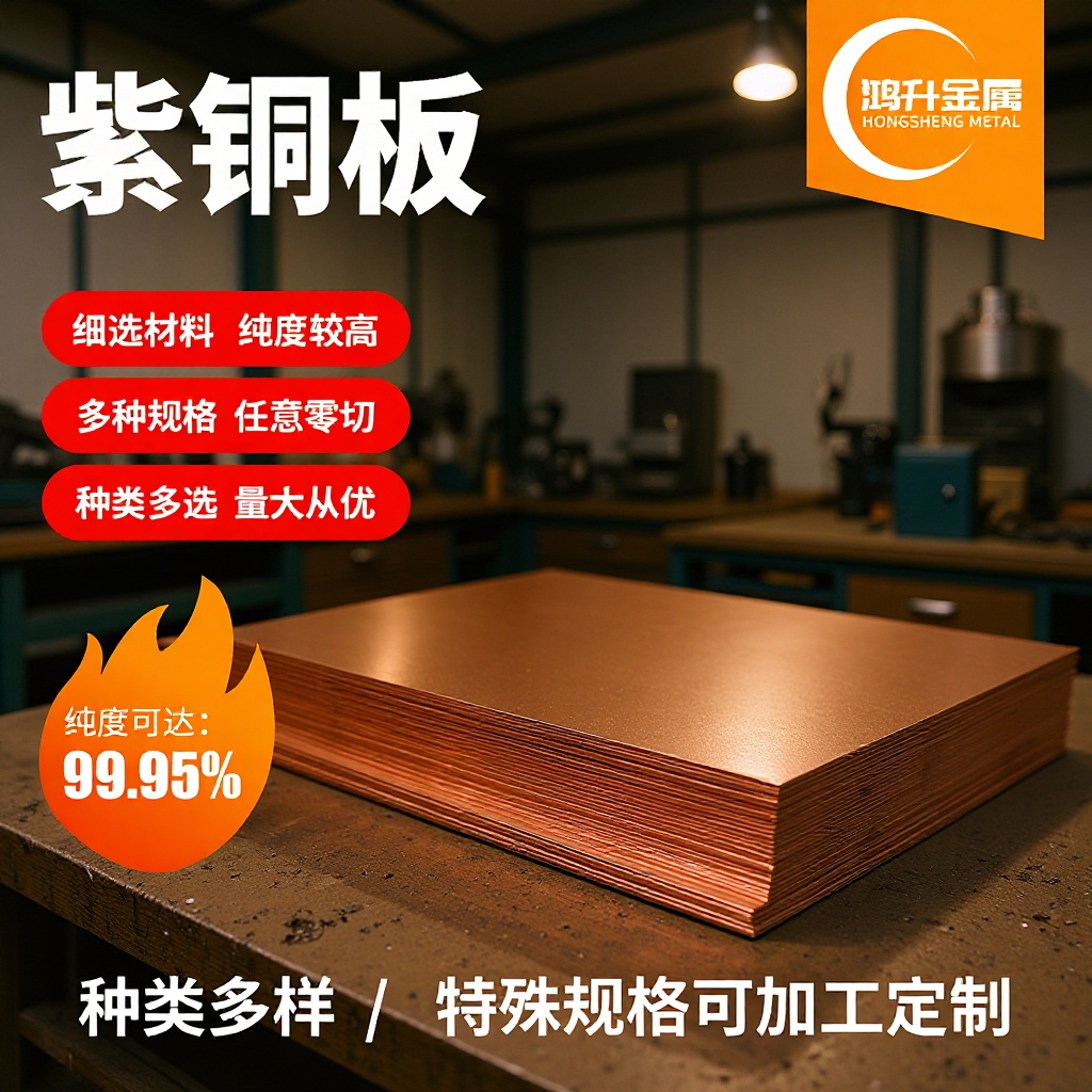 紫铜板T2纯铜板厂家现货c11000无氧光亮紫铜板料做旧板材纯紫铜片