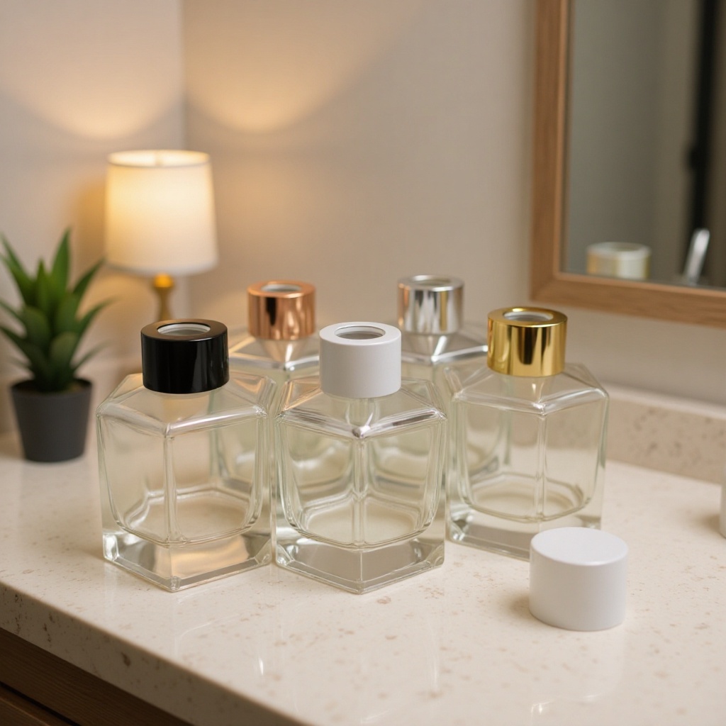 100ml六棱香薰玻璃瓶藤条香薰瓶六角香水分装瓶香氛