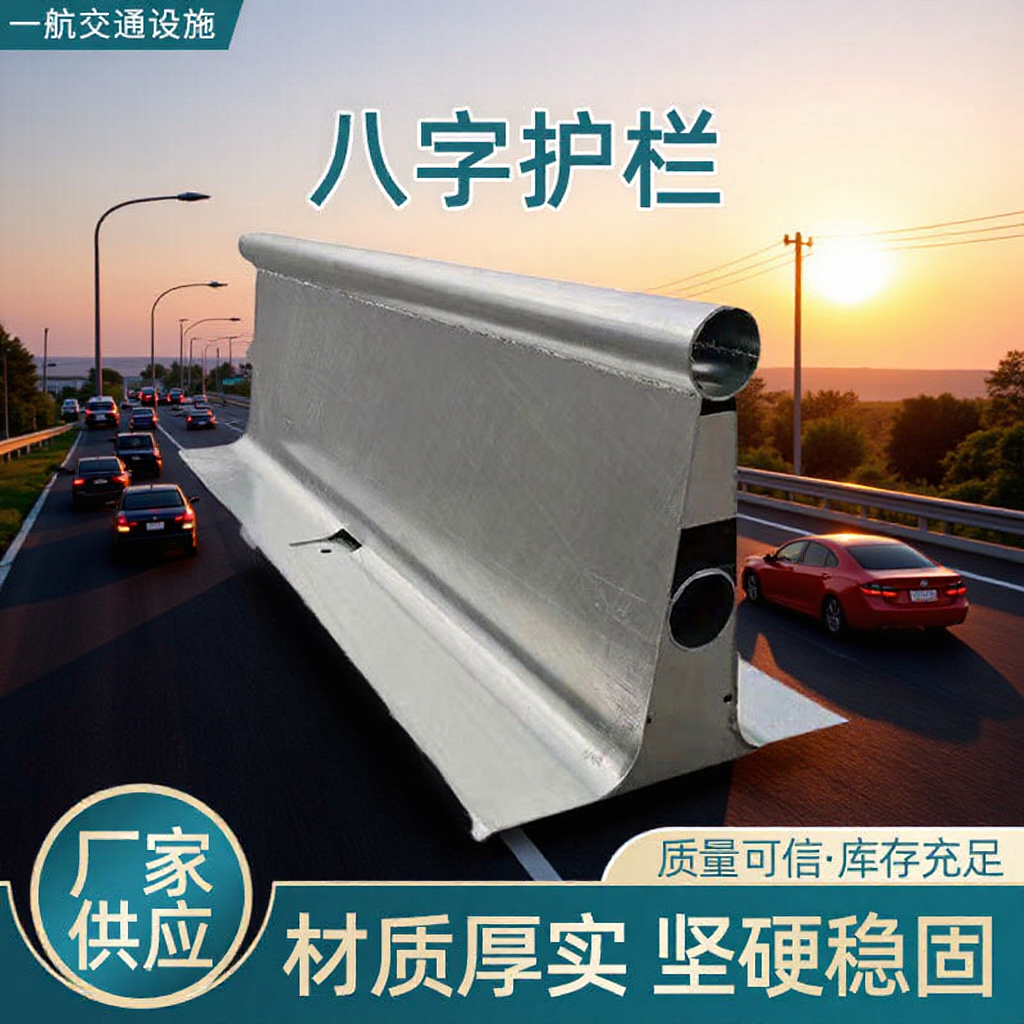 移动钢护栏高速公路施工临时八字护栏防撞A级钢迷你开口活动护栏