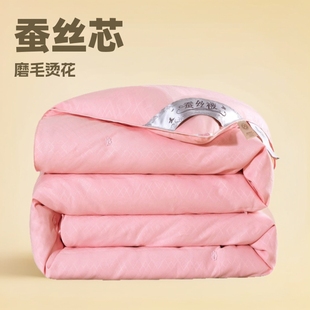 Handmade silk quilt core sanding and hot floral quilt student quilt spring and autumn quilt winter zipper quilt four seasons universal
