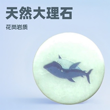 各种图案天然大理石花岗岩冰箱贴圆形摆件激光刻字可激光刻图