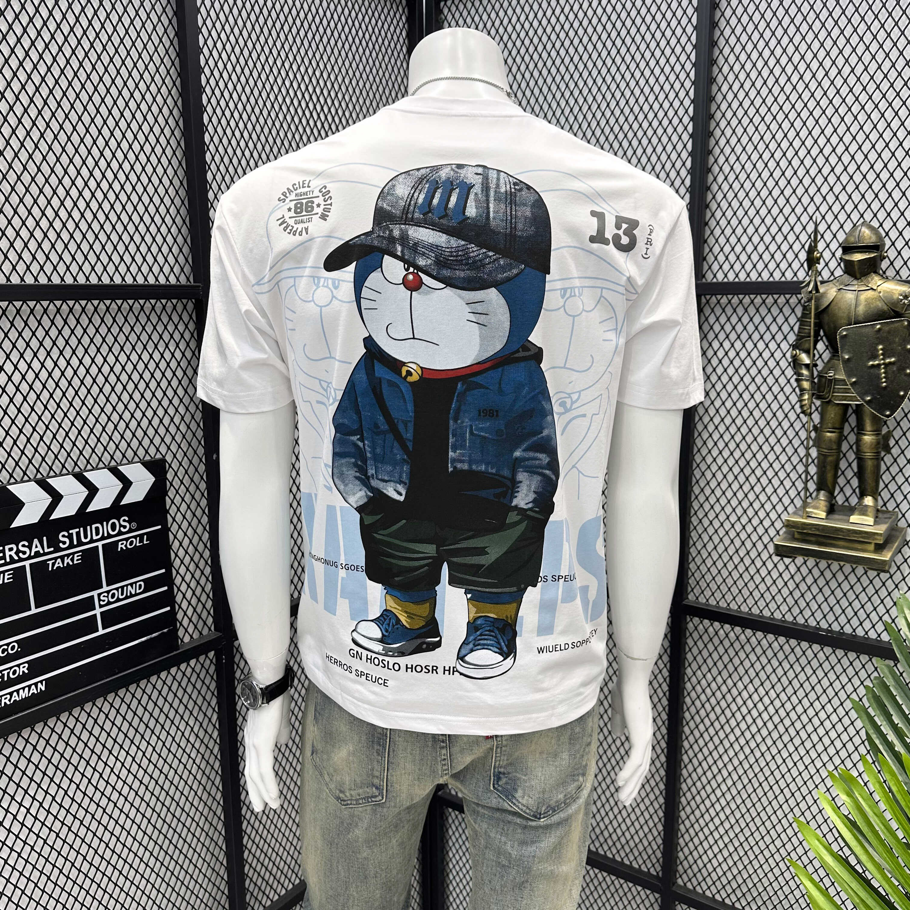 Cartoon Embroidered Short-Sleeve T-Shirt for Men, Trendy Brand, 2025 New Summer Printed Top, Men's High-End ins T-Shirt