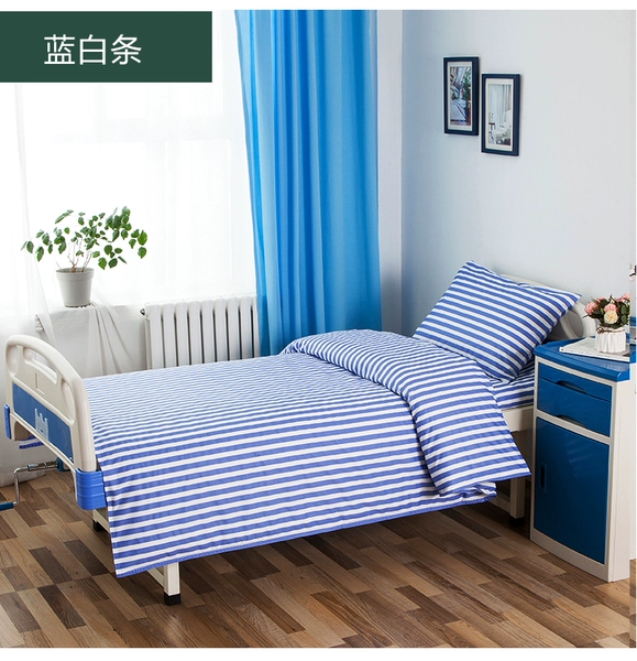 Blue and white striped polyester cotton six -piece set