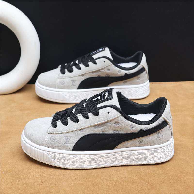 Couple's White Sneakers 2025 Autumn Versatile Student Sports Shoes Men's Casual Shoes Trendy Breathable Height-Increasing Loafers