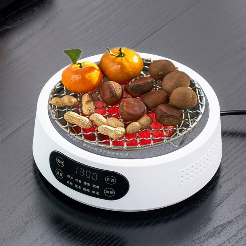 Электрическая керамическая плита 25G (1300 Вт) — настольный чайник для заваривания, совместима с чайниками 500–1300 мл, орех/белая/чёрная