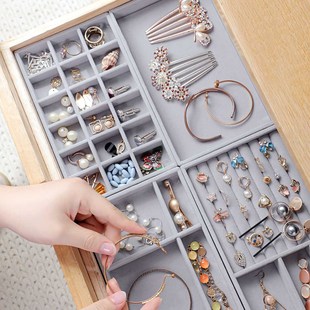 Jewelry Organizer Velvet Jewelry Storage Tray Display Ring B