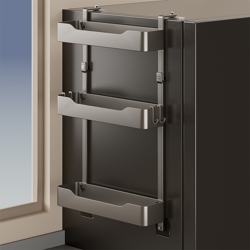 Kitchen Refrigerator Shelf Side Storage Multifunctional Household Cling Film Seasoning Supplies Wall-Mounted Rack