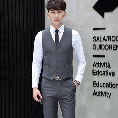 スーツのベストスーツの男性の新型のアイロンをかけない男性のスーツのベストのベストの馬は韓国版の修身の肩のカジュアルなズボンの潮を挟みます。