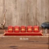 Red lotus barrel cup five consecutive seats (cup+base)
