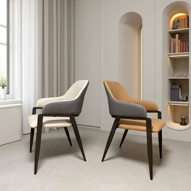 Overseas Version Minimalist Dining Chair Living Room Home Designer Backrest Chair Modern Light Luxury with Armrests Desk Chair