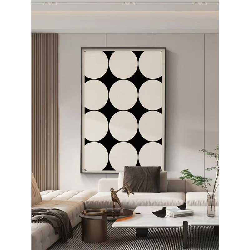 Sofa background wall decorative painting modern Accessible Luxury minimist black and white gray porch painting Scandinavian abstract geometric floor painting