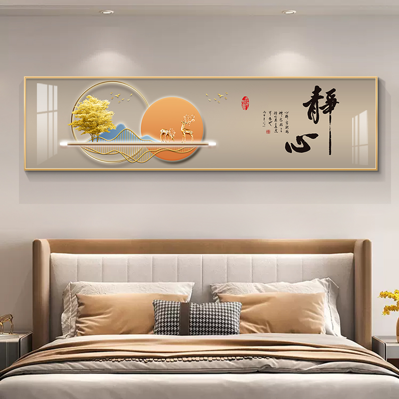 Modern Accessible Luxury Bedroom Decorative Painting Meditation New arrival Hanging Painting Fancy Master Bedroom Background Wall High-grade Bedside Painting