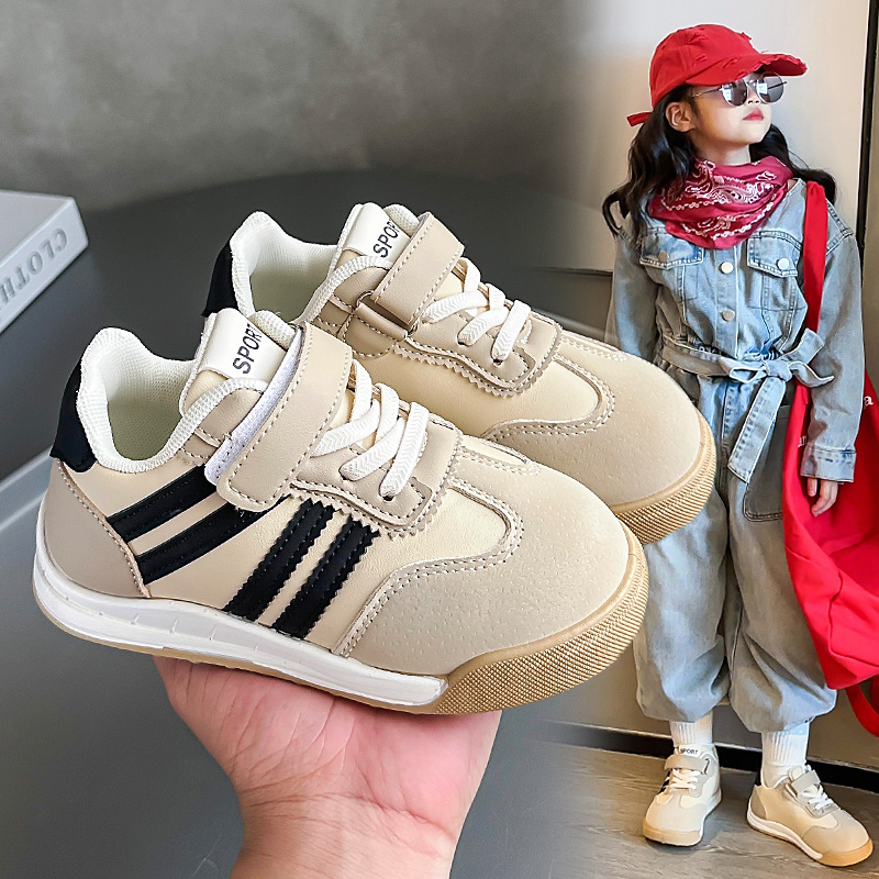 Girl shoes 2025 Spring & Fall New arrival kids sports White Shoes little girls students Easiest for match boys moral training board shoes