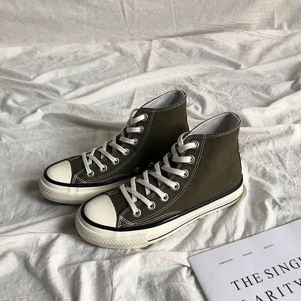 Olive green high -gang women's code is a big size