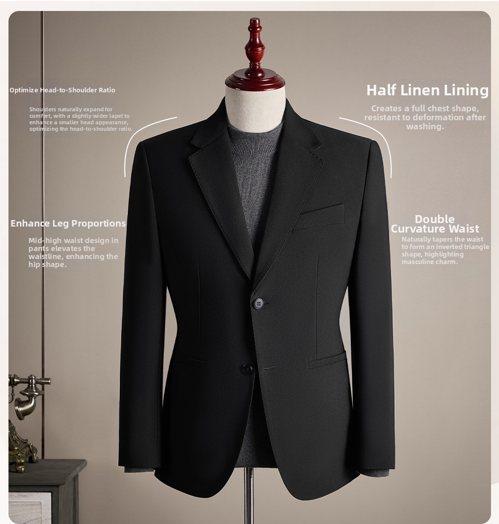 Men's Tailored Blazer Premium Business Casual Jacket For Spring_voghion.com