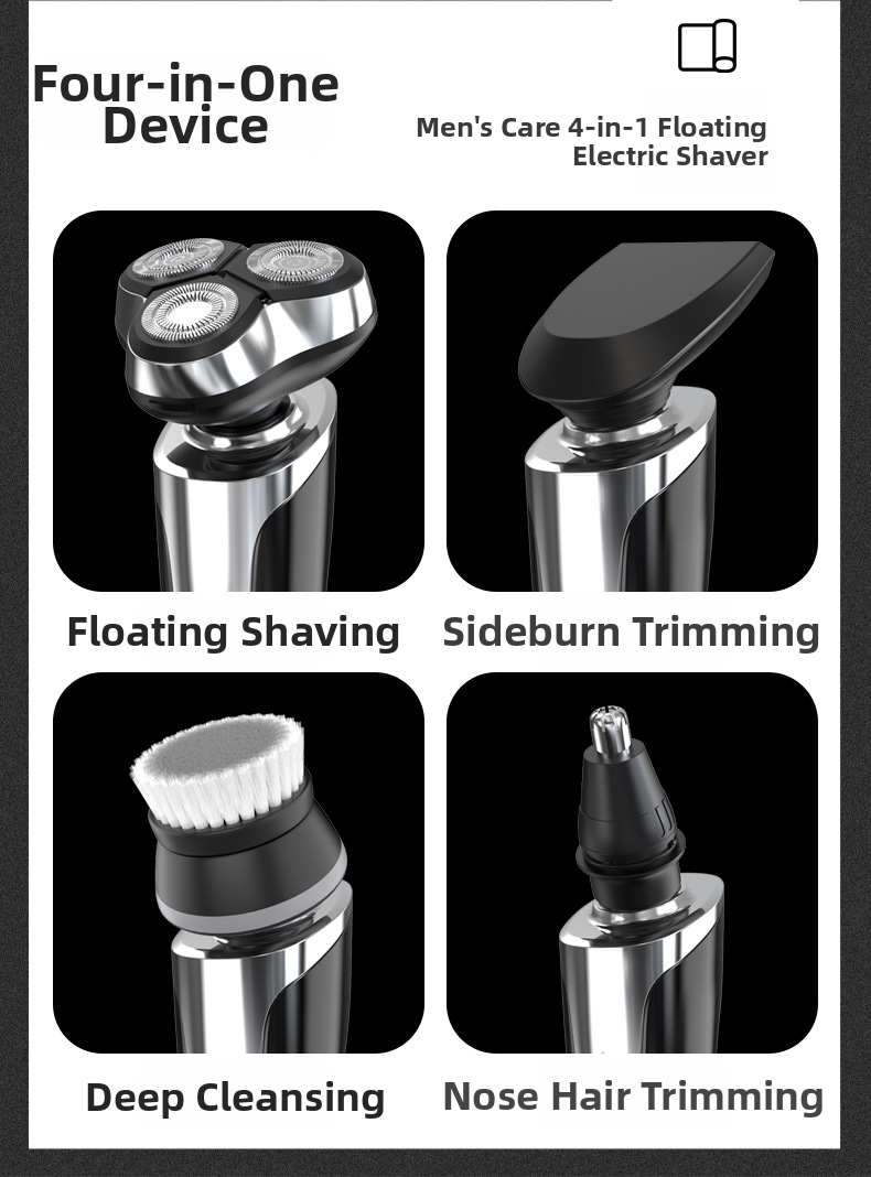 Electric Shaver With Digital Display Usb Rechargeable Beard Trimmer_voghion.com
