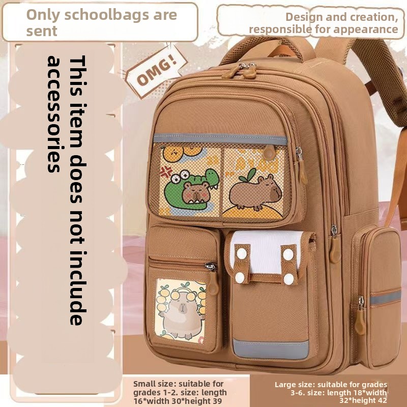 Capybara School Backpack For Primary School Children Large Capacity_voghion.com