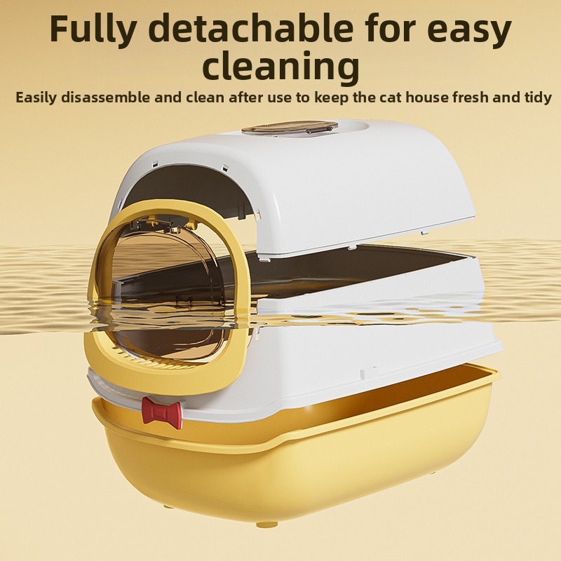 Extra Large Butterfly Style Cat Litter Box Fully Enclosed With Litter Scoop Pet Supplies_voghion.com