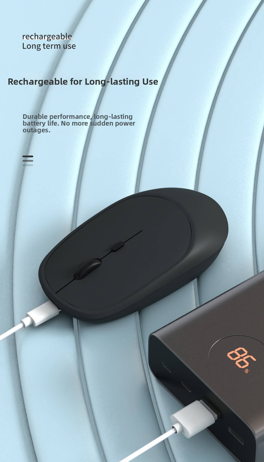 Leise kabellose Bluetooth-Dual-Mode-Maus, wiederaufladbar, Großhandel, auf Lager, verschiedene Farben, einfache Büromaus_voghion.com