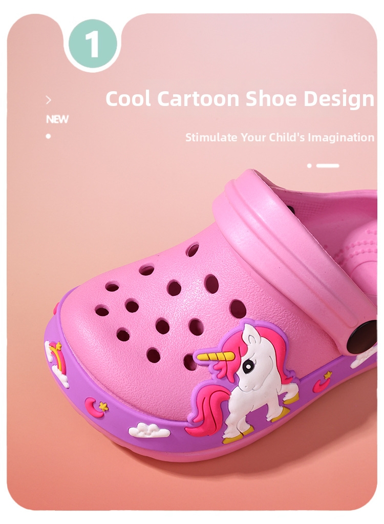 Kids Dinosaur Clogs Breathable Lightweight Summer Beach Sandals_voghion.com