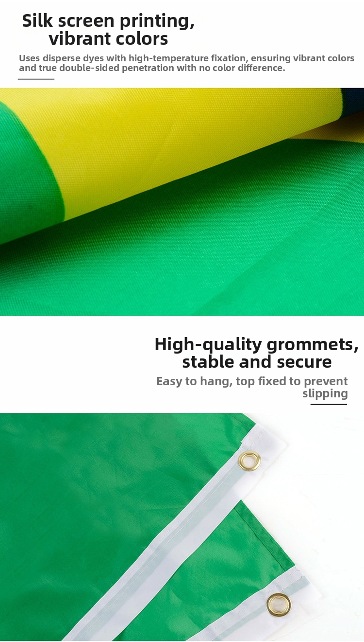 Premium Brazil Flag Durable Polyester With Brass Grommets_voghion.com