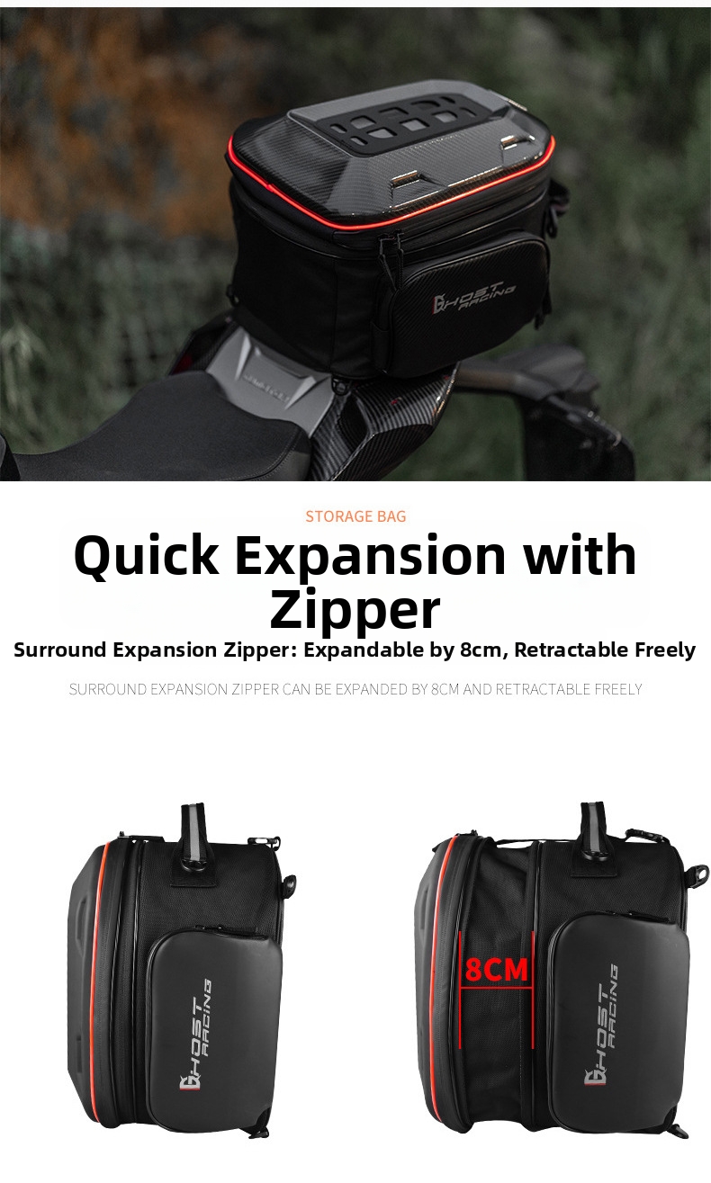 Motorcycle Riding Backpack Rear Seat Bag With Led Hard Shell_voghion.com