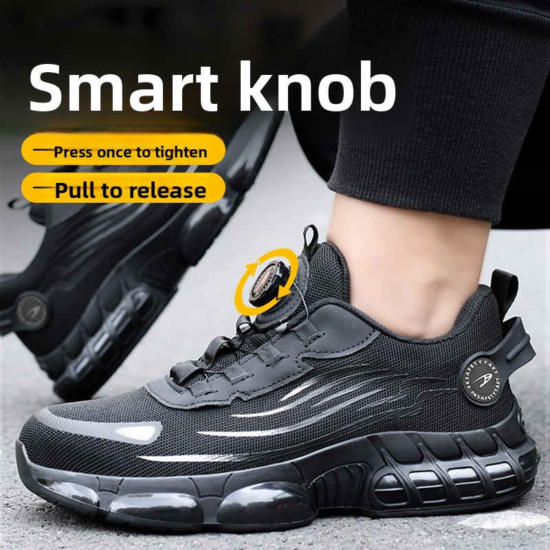 Neue modische Bequeme Schuhe ohne Schnürsenkel, Sicherheitsschuhe mit Durchstoß- und Stoßfestigkeit sowie atmungsaktive Arbeitsschuhe_voghion.com