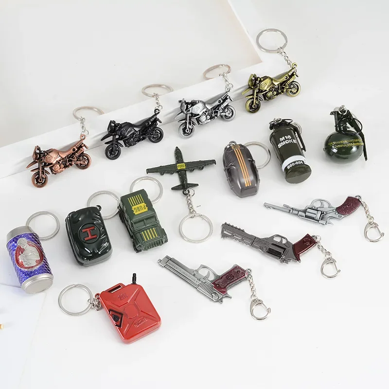 Eating chicken game peripheral accessories metal key stick smoke bombs, thunder bomb oil barrel Jedi survival gift pendant