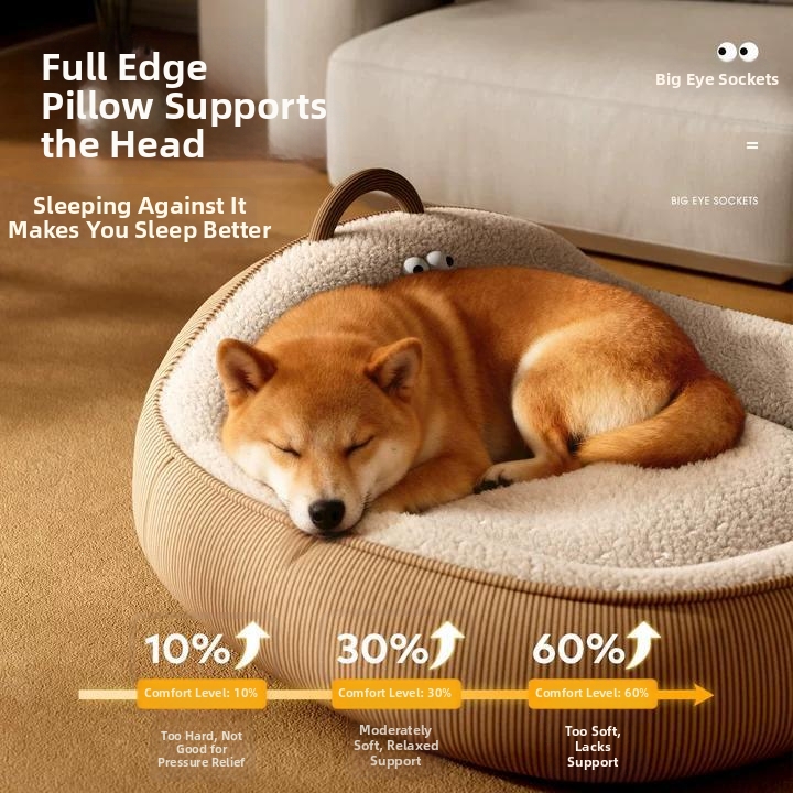 All Seasons Dog Bed with Heightened Neck Support Sleeping Mat for Small to Medium Dogs And Cats Bichon Frise Teddy Pomeranian_voghion.com