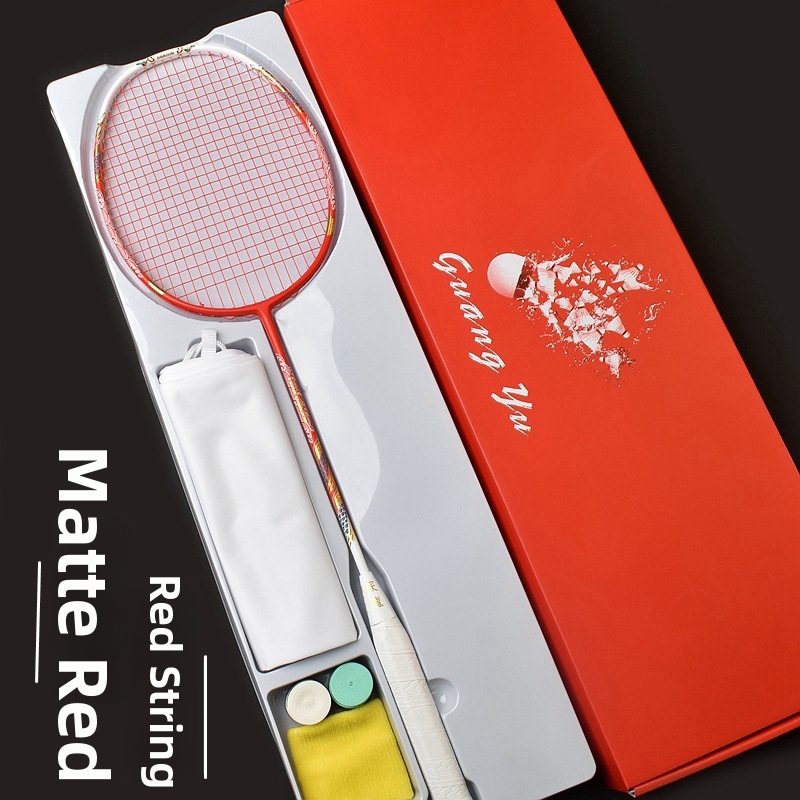 Adult Carbon Fiber Badminton Racket Lightweight 5U Smash Type Durable Sports Outdoor Racquet_voghion.com