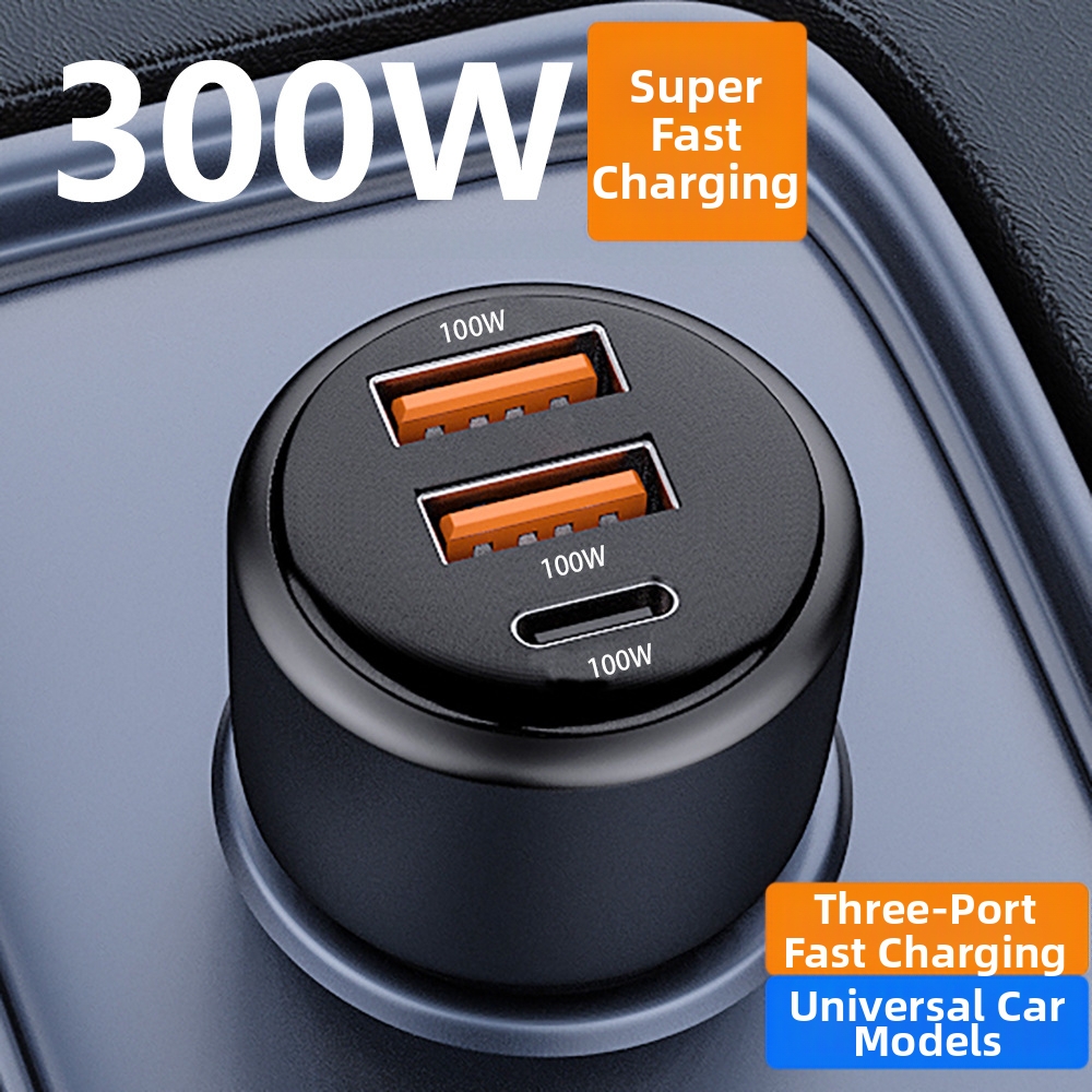 Kfz-Ladegerät mit PD-Schnellladefunktion, multifunktionalem Zigarettenanzünder, 100-W-Super-1-zu-3-Handyadapter, hohe Leistung_voghion.com