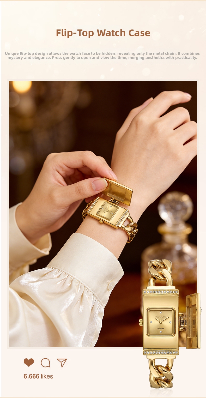 Orologio da donna al quarzo witon con bracciale design squadrato_voghion.com