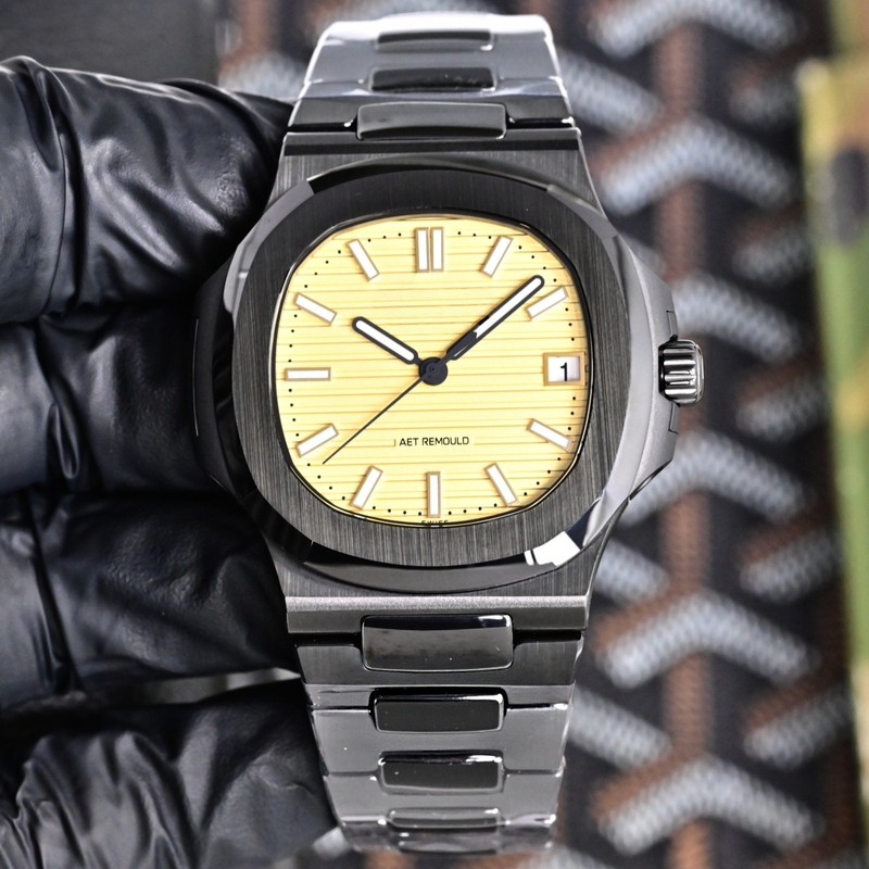 Nautilus Black and White Ceramic Series Men's Mechanical Watch Fully Automatic Waterproof Luminous Nautilus Grenade Men's Watch