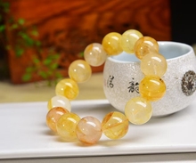 精品热卖推荐特价老料天然黄胶花饰品16圆珠手串时尚大气自戴送礼