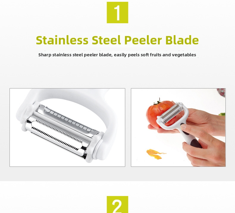 3 In 1 Vegetable Peeler Stainless Steel Rotary Peeler Slicer_voghion.com